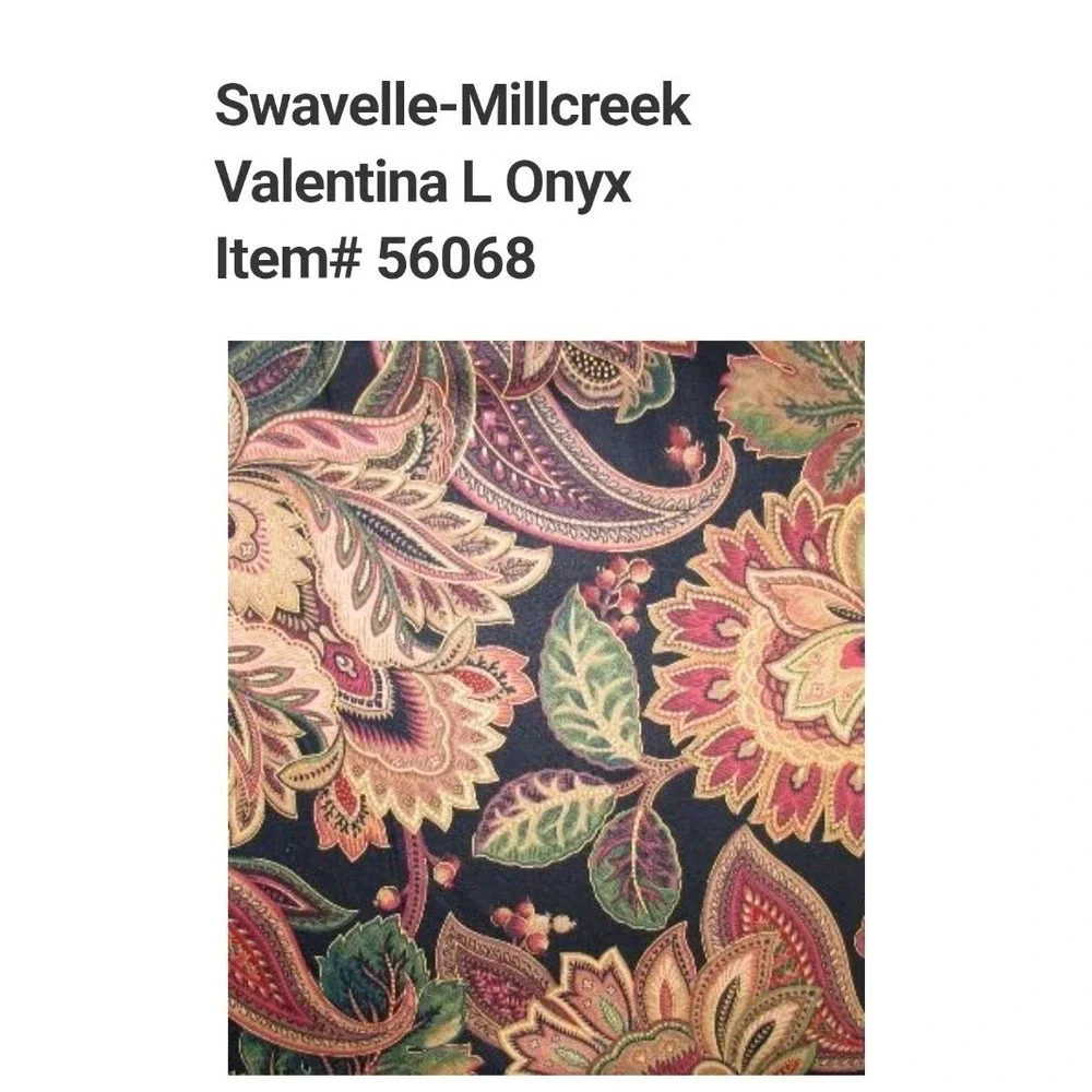 Valentina Onyx Jacobean Floral Pillow Fringe French 17